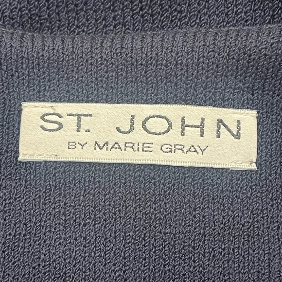 Vintage St. John by Marie grey Women's Navy Blue/red/gold cardigan size 10 - Picture 13 of 13